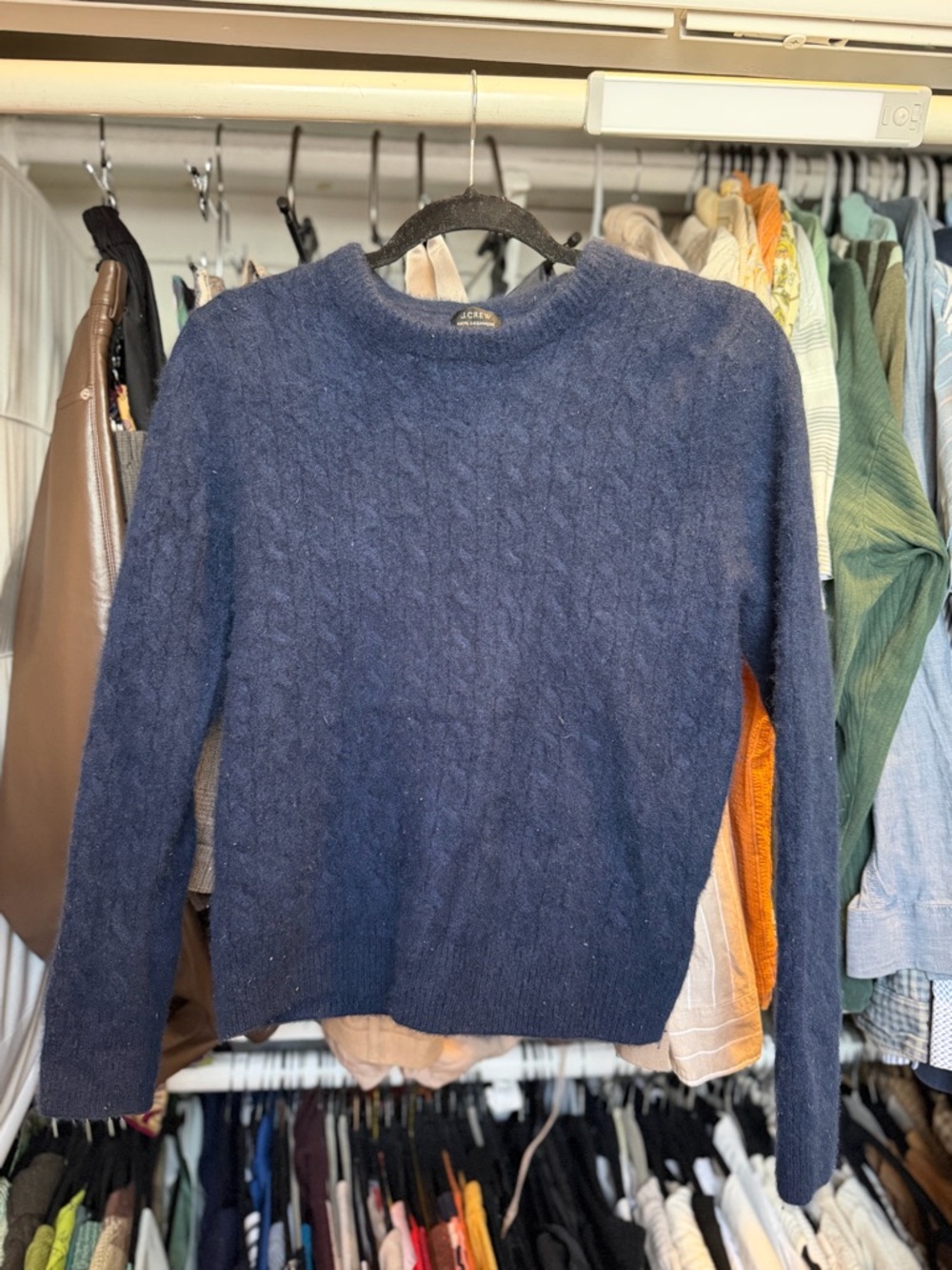 J. Crew Women's Navy Cable Knit Sweater